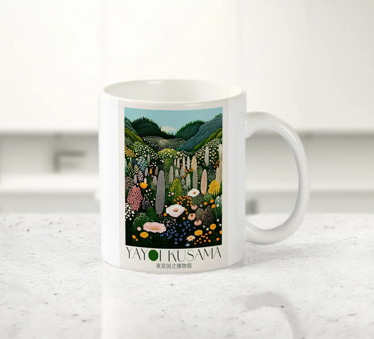 colline fiorite tazza in ceramica da Luke Yaeger