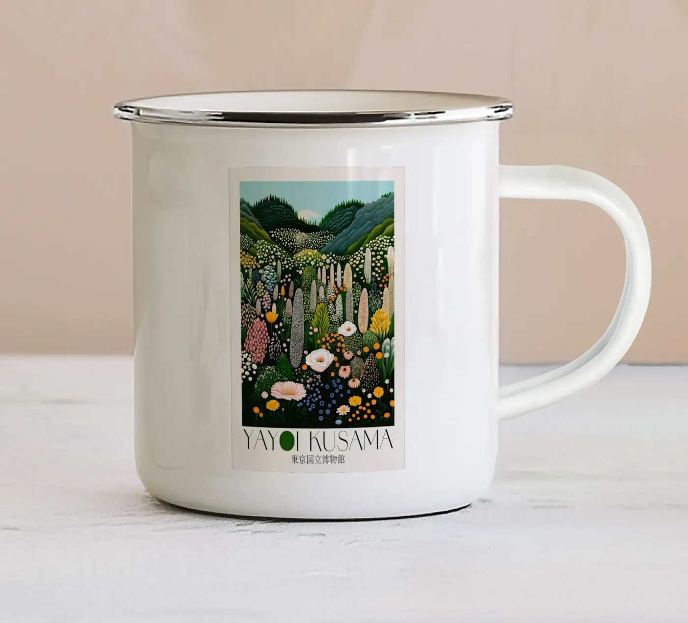 flowers hills tazza in smalto da Luke Yaeger