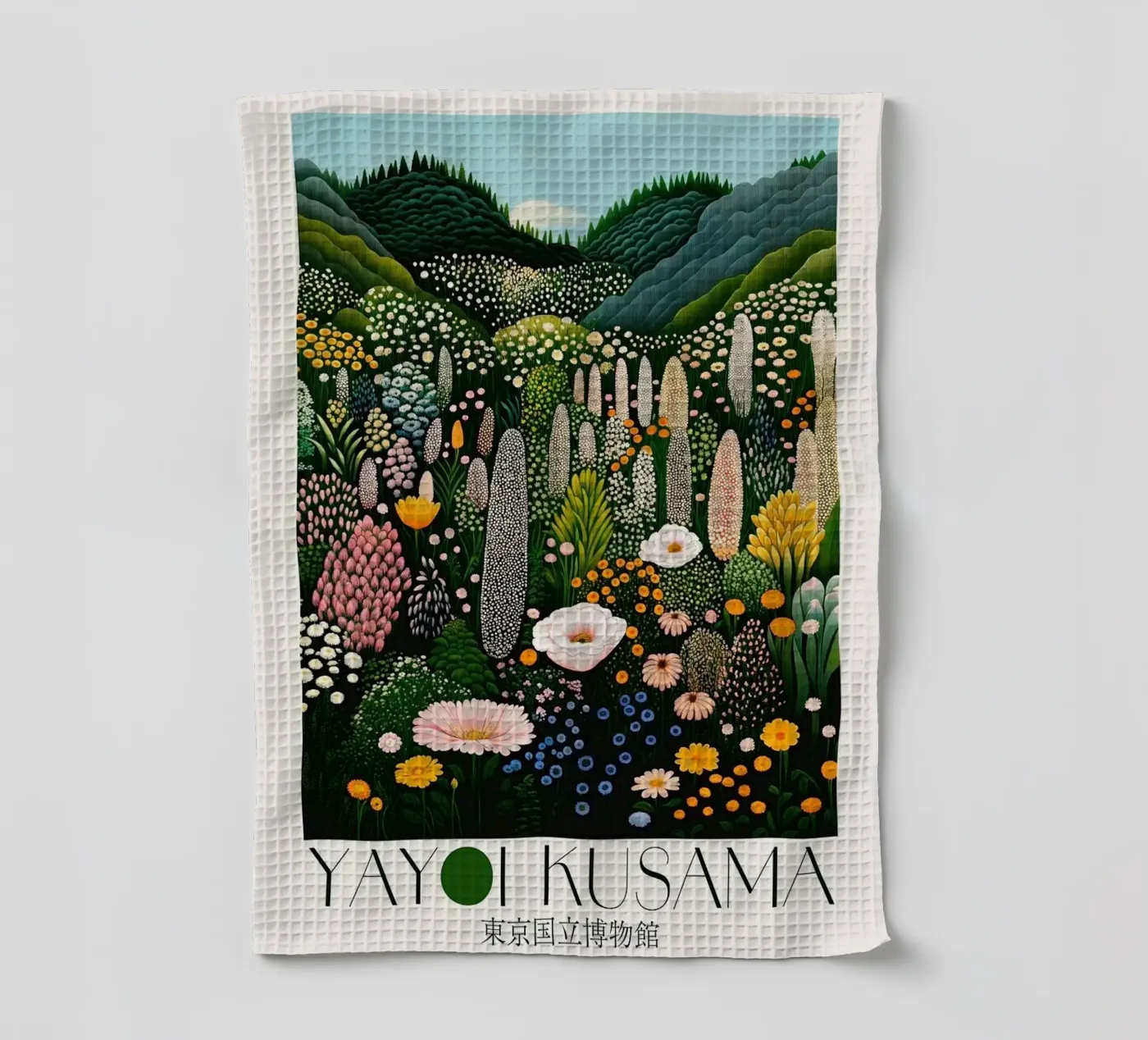 bloemen heuvels theedoek van Luke Yaeger