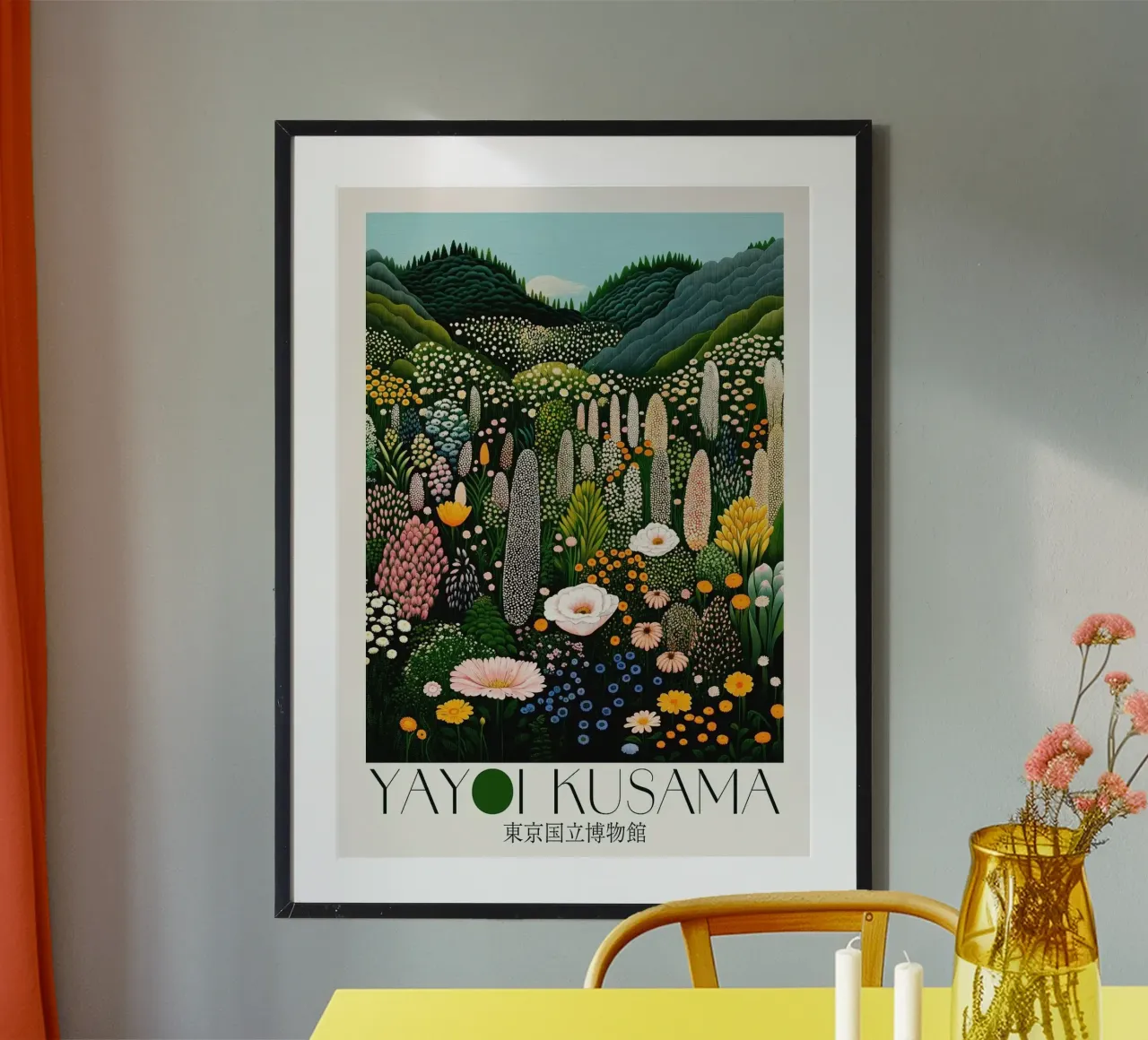 colline fiorite poster con telaio in plastica da Luke Yaeger