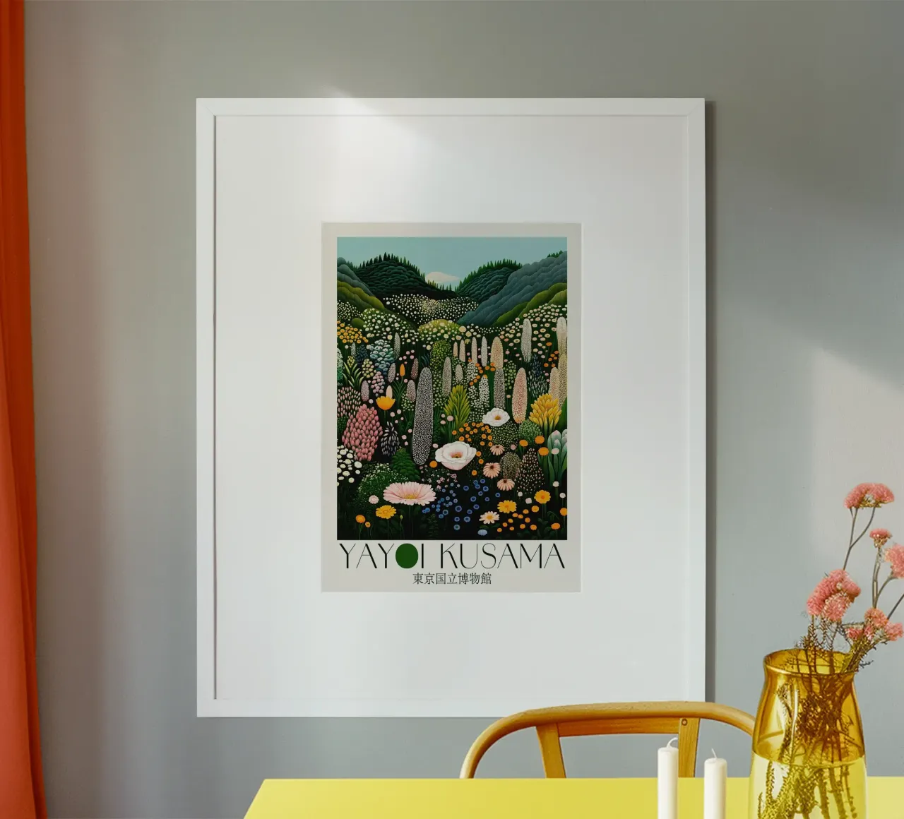 colline fiorite poster con telaio in plastica da Luke Yaeger