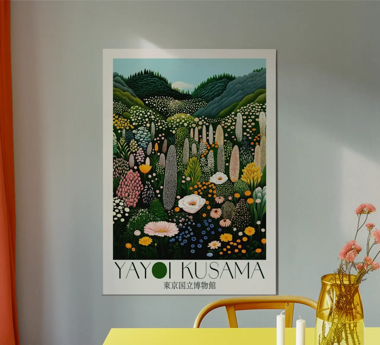 colline fiorite poster con telaio in plastica da Luke Yaeger