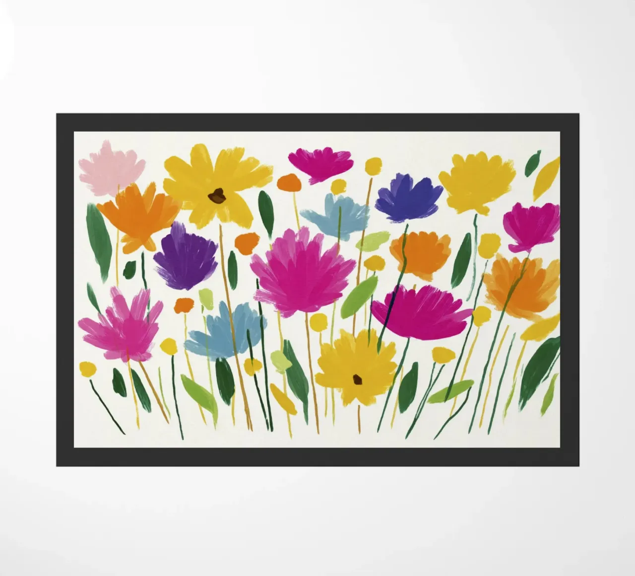 Abstrakte Matisse Floral Wiese Helle bunte Blumen Kunst Fußmatte von Modern Muse