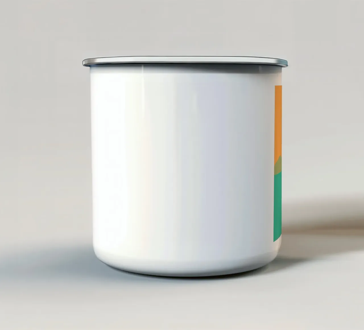 Minimal Arancione e verde paesaggio del tramonto tazza in smalto da Little Dean