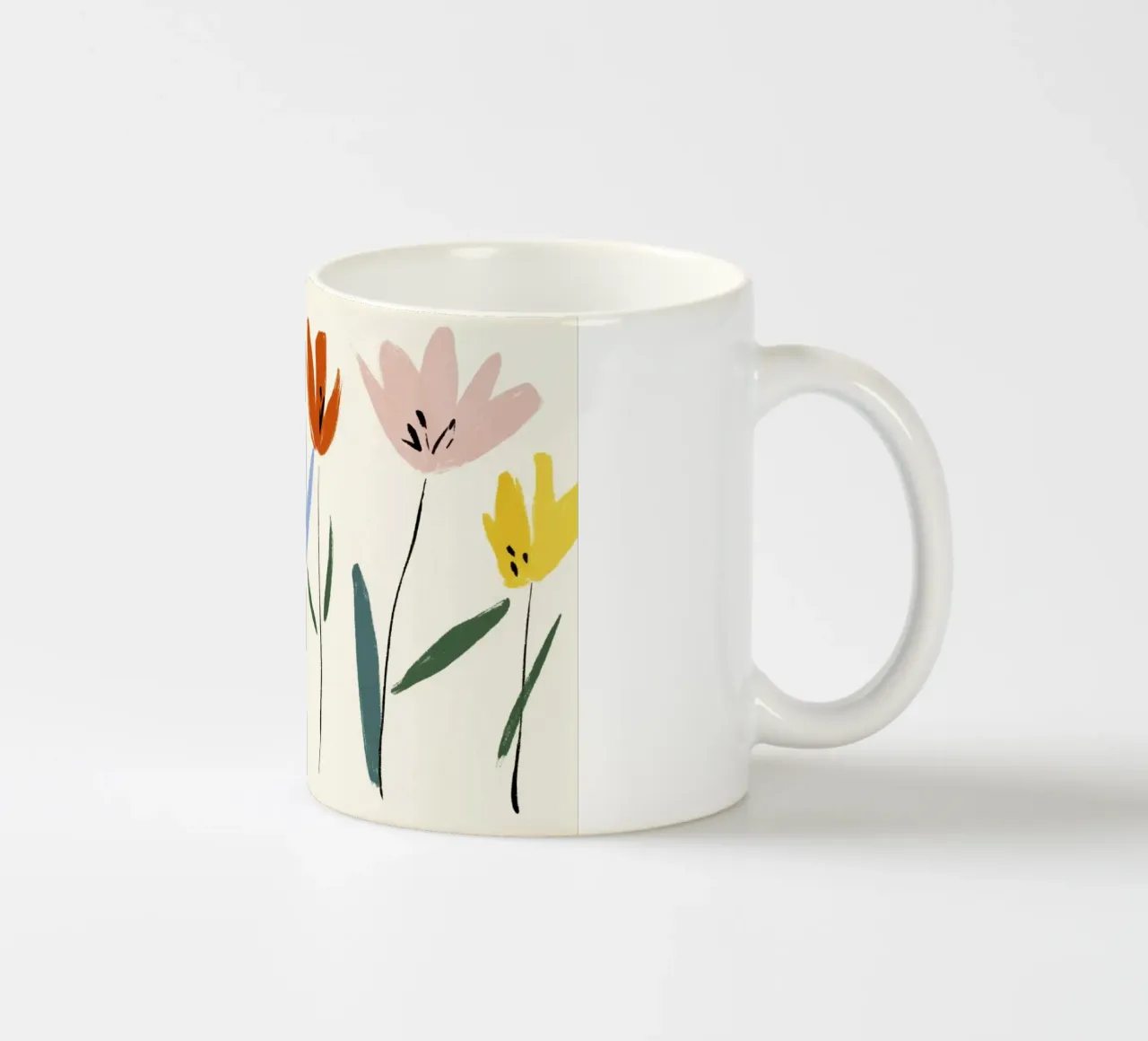 Kleurrijke abstracte bloemenweide geïnspireerd op de Matisse-stijl keramische mok van Modern Muse