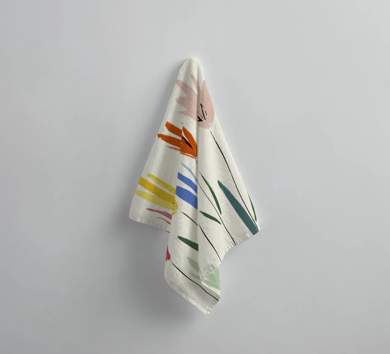 Pradera floral abstracta de colores inspirada en el estilo Matisse toalla de baño de Modern Muse