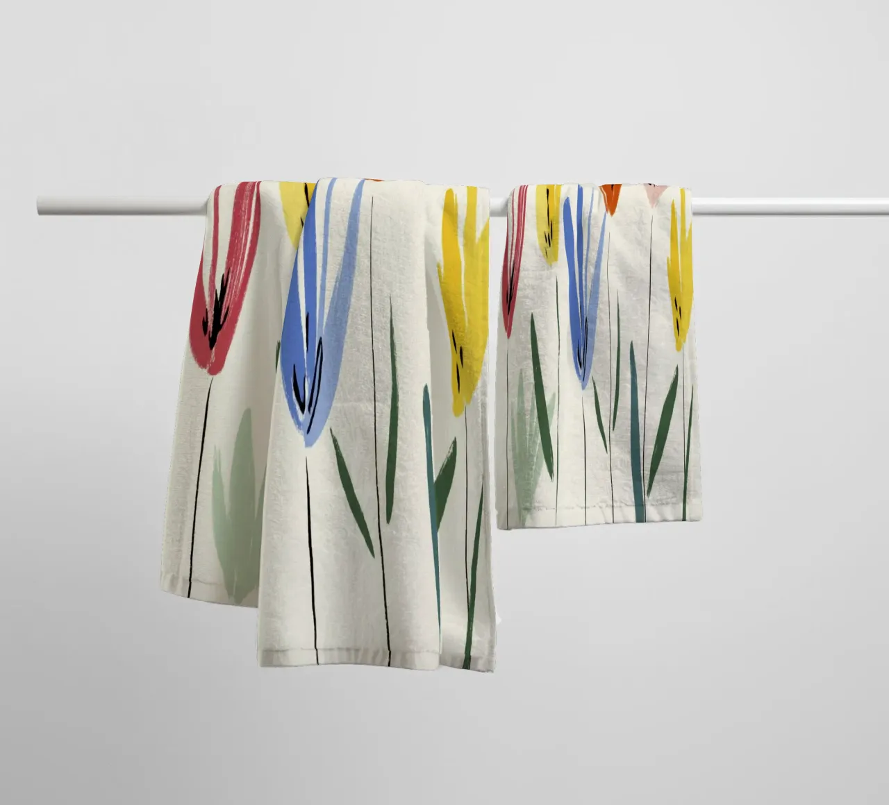 Pradera floral abstracta de colores inspirada en el estilo Matisse toalla de baño de Modern Muse