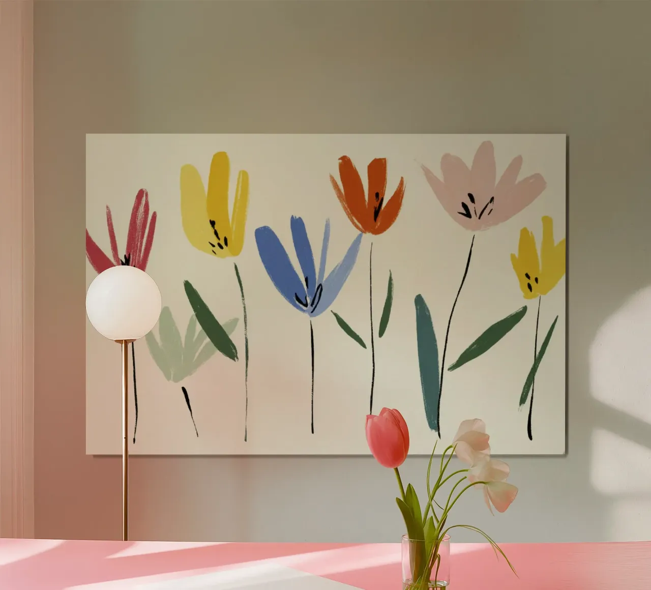 Kleurrijke abstracte bloemenweide geïnspireerd op de Matisse-stijl hahnemühle van Modern Muse