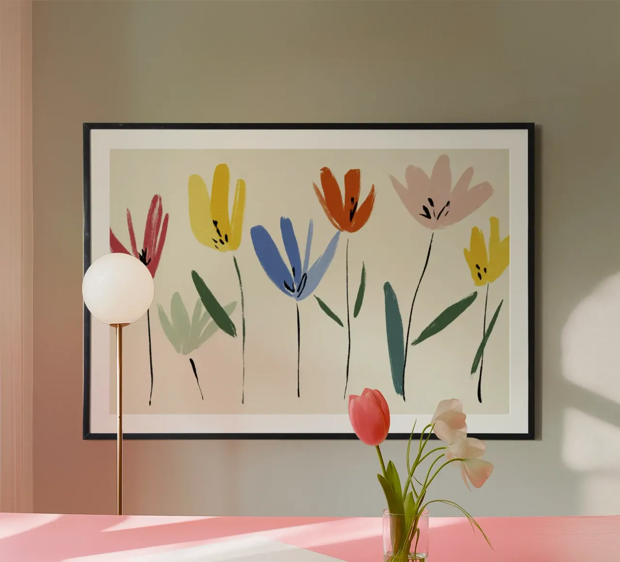 Kleurrijke abstracte bloemenweide geïnspireerd op de Matisse-stijl hahnemühle van Modern Muse