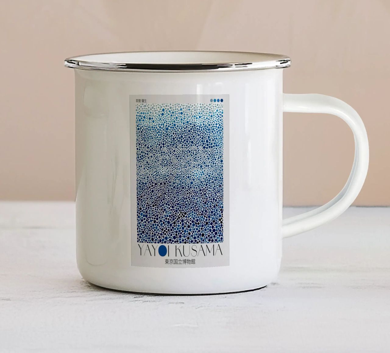 dots circles enamel mug by Luke Yaeger