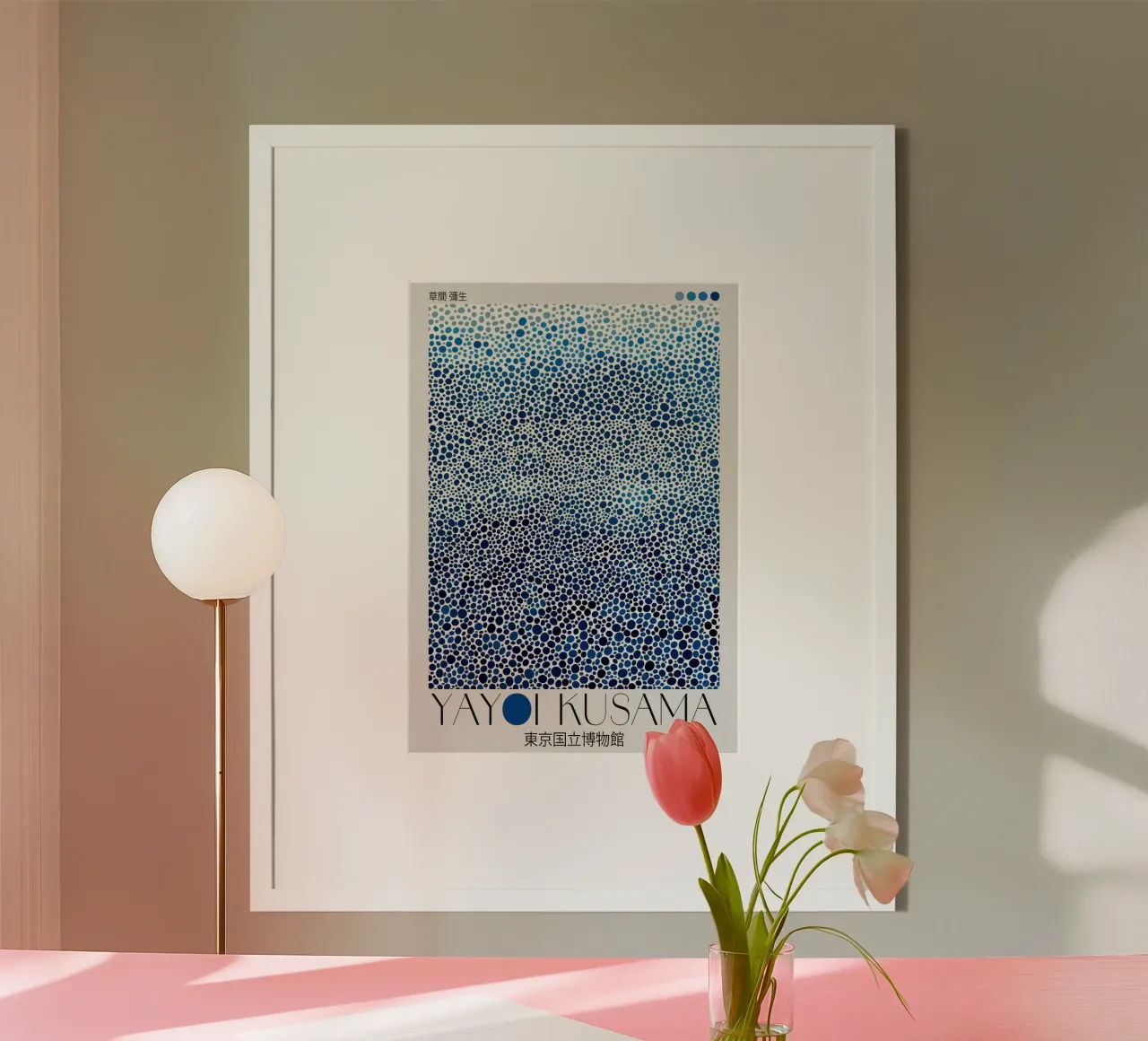 punti cerchi poster con telaio in alluminio da Luke Yaeger