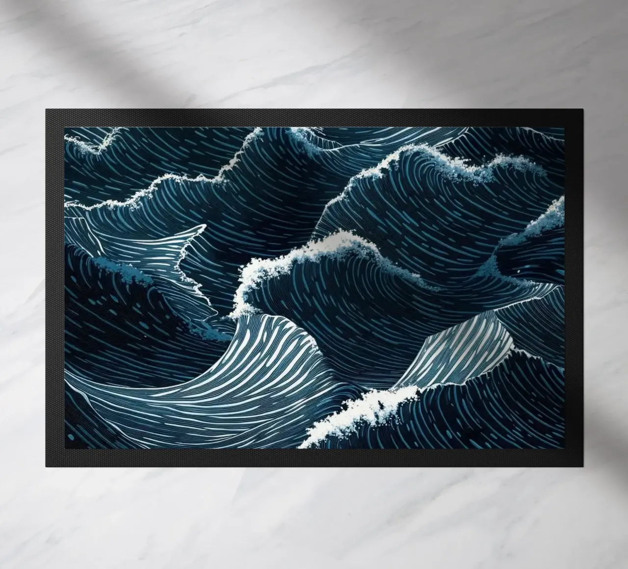 ocean waves doormat by Luke Yaeger