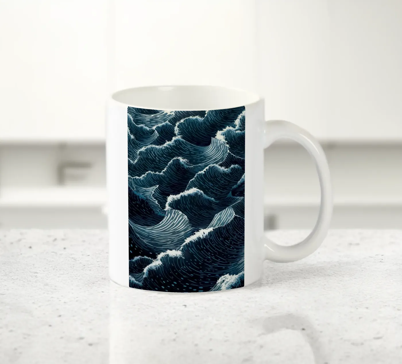 ocean waves ceramic mug by Luke Yaeger