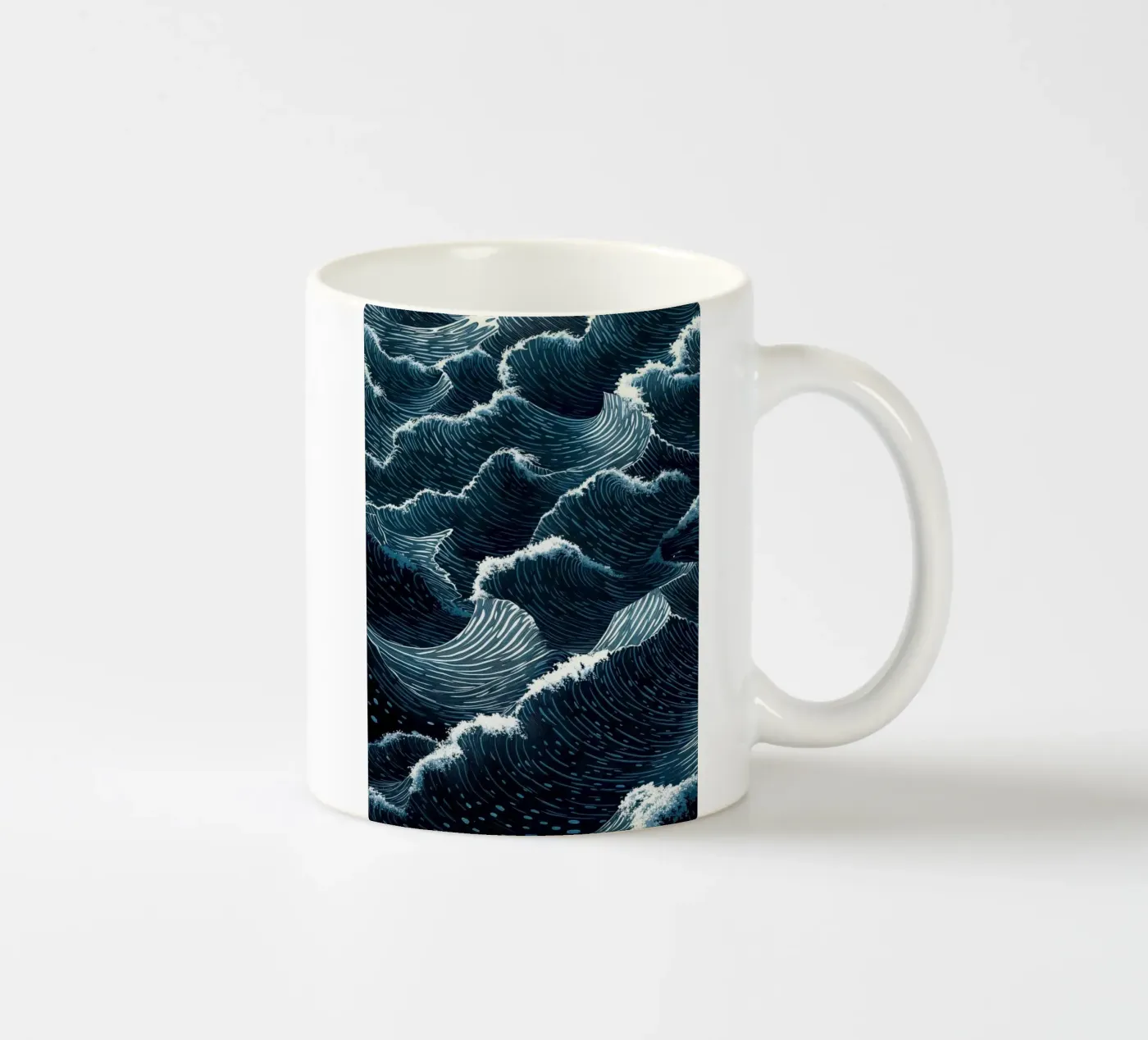 ocean waves ceramic mug by Luke Yaeger