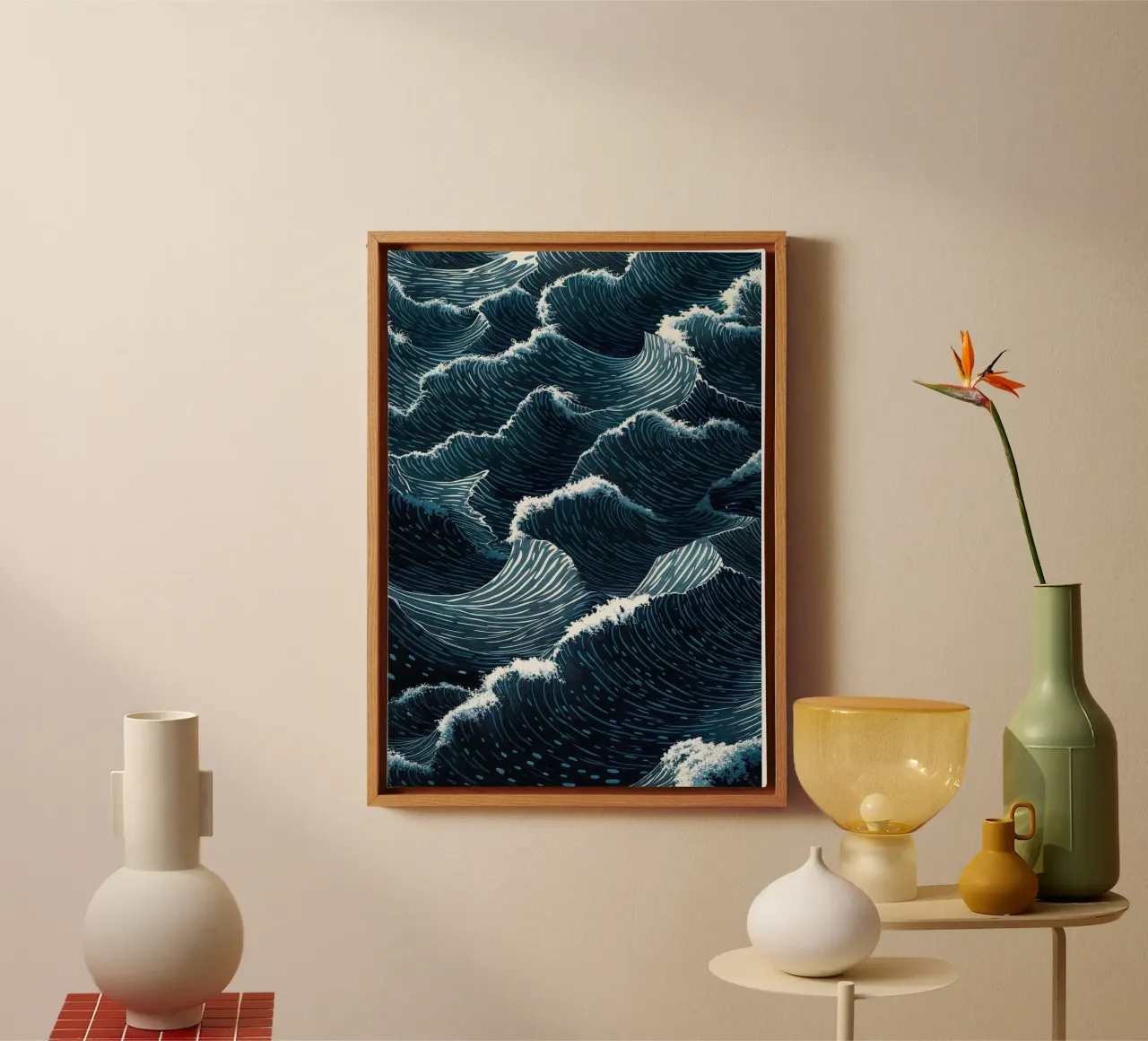 onde dell'oceano tela con Cornice a cassetta da Luke Yaeger