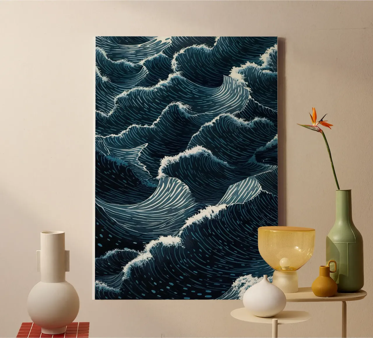 onde dell'oceano tela con Cornice a cassetta da Luke Yaeger