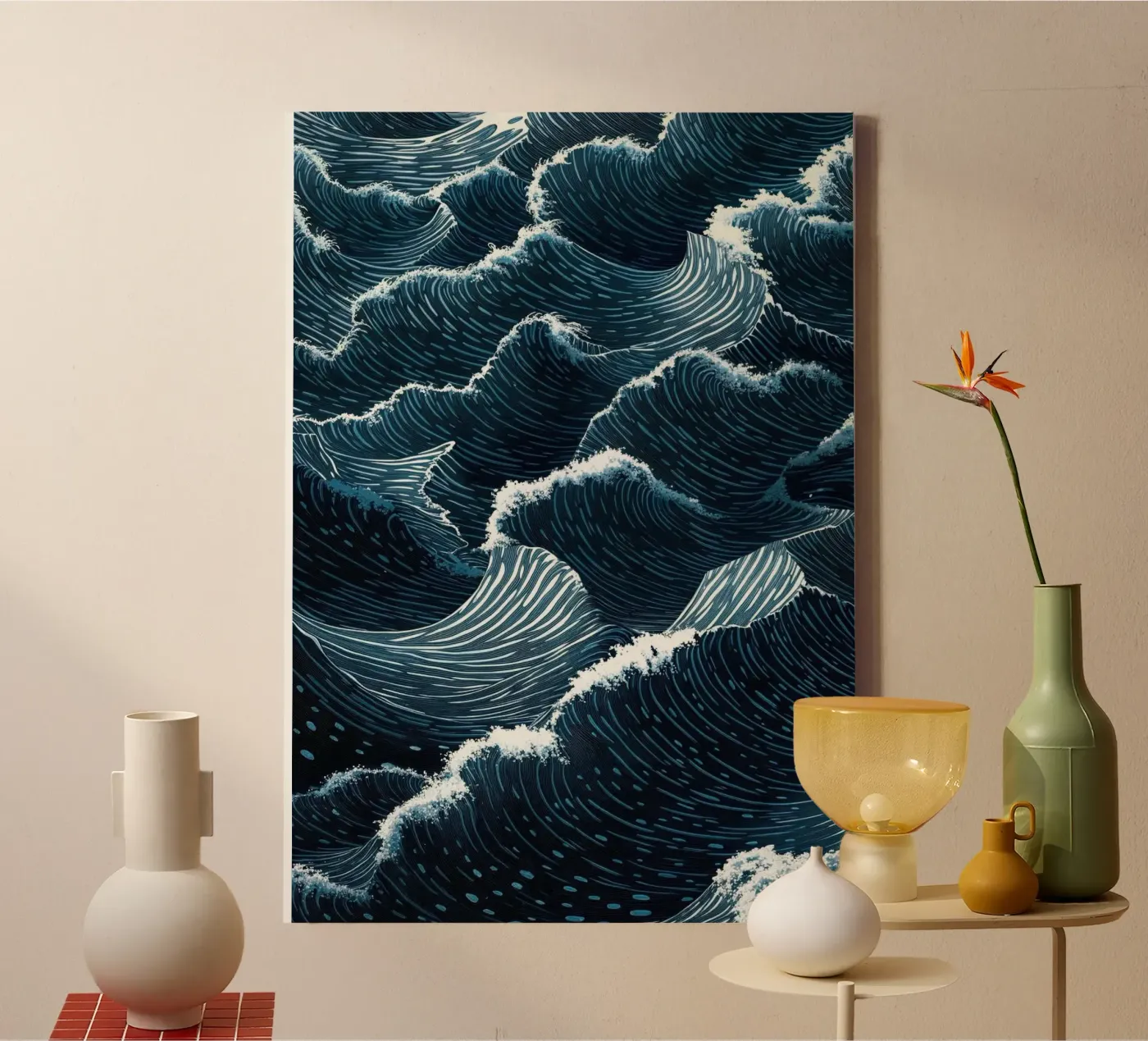 ocean waves canvas by Luke Yaeger