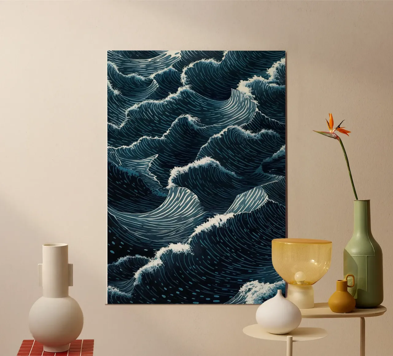 onde dell'oceano poster con telaio in plastica da Luke Yaeger