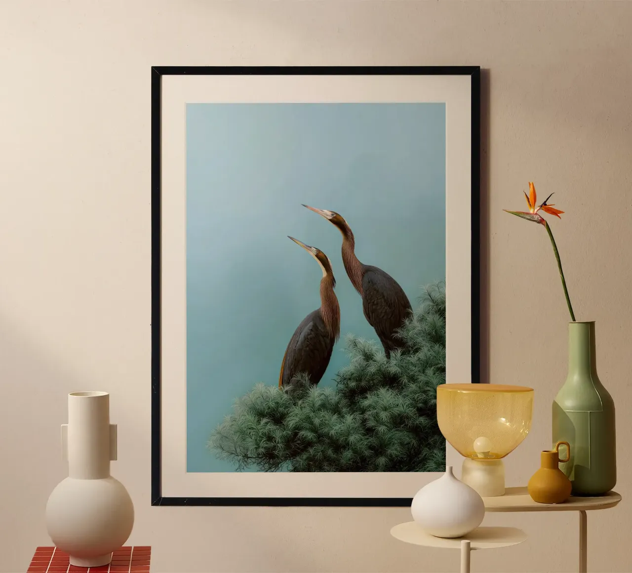 albero degli uccelli poster con telaio in plastica da Luke Yaeger