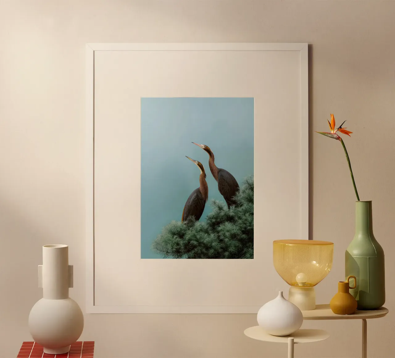 albero degli uccelli poster con telaio in plastica da Luke Yaeger