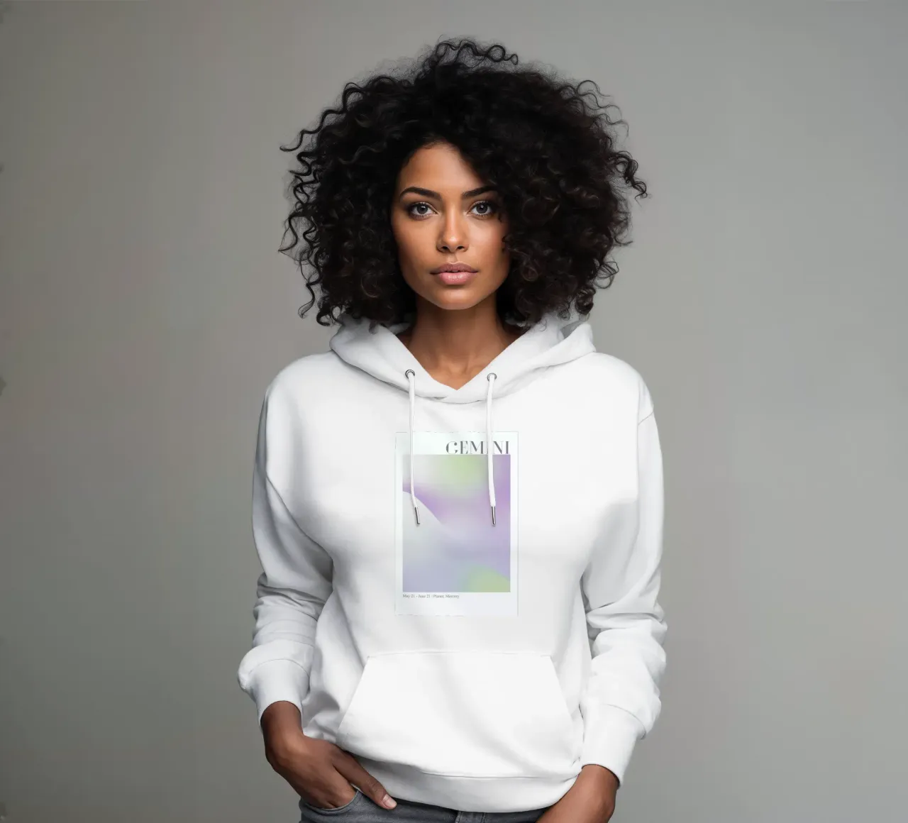Gemini Abstract Aura felpa con cappuccio da cafelab