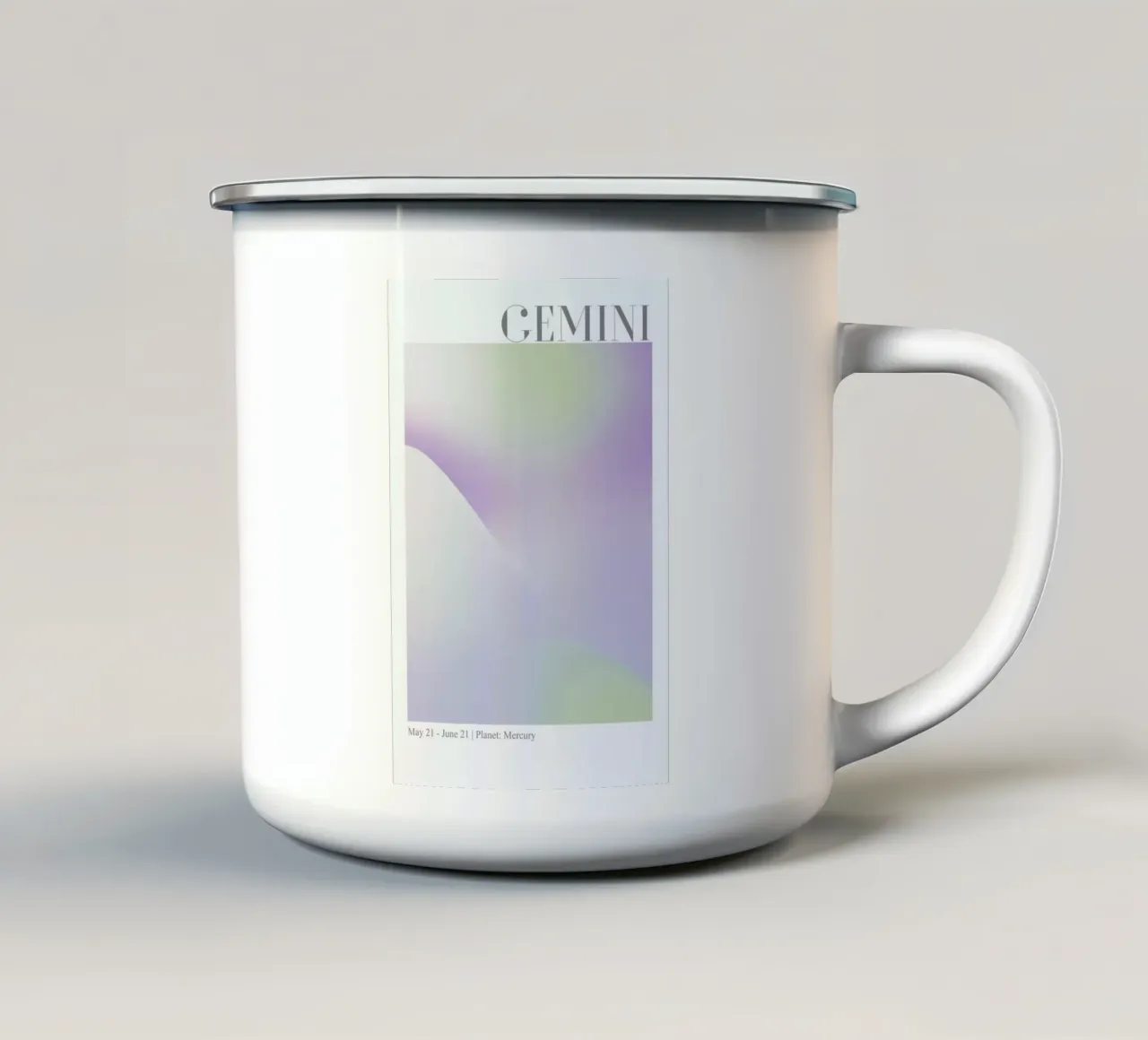Gemini Abstract Aura tazza in smalto da cafelab
