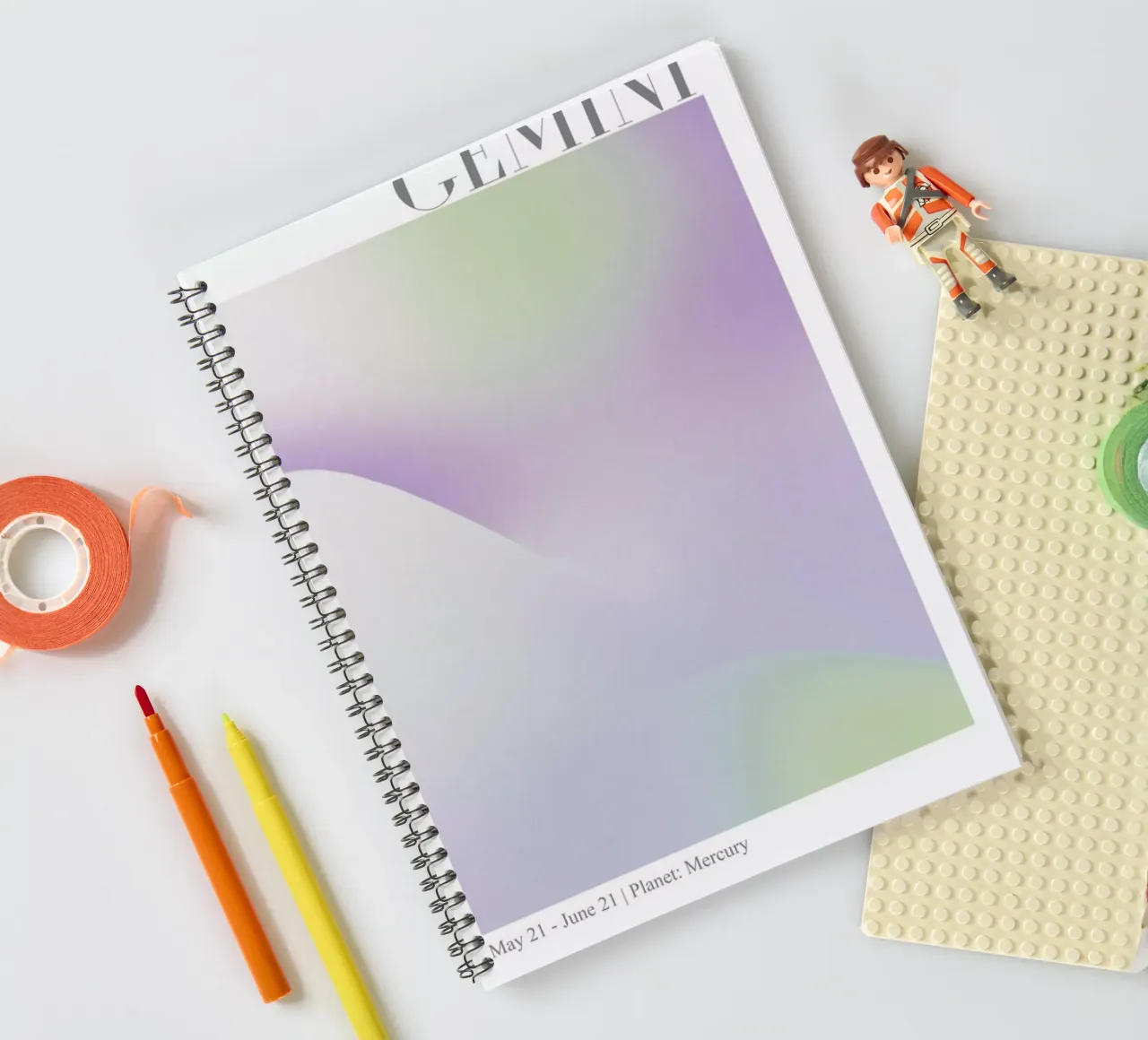 Gemini Abstract Aura spiral notebook by cafelab