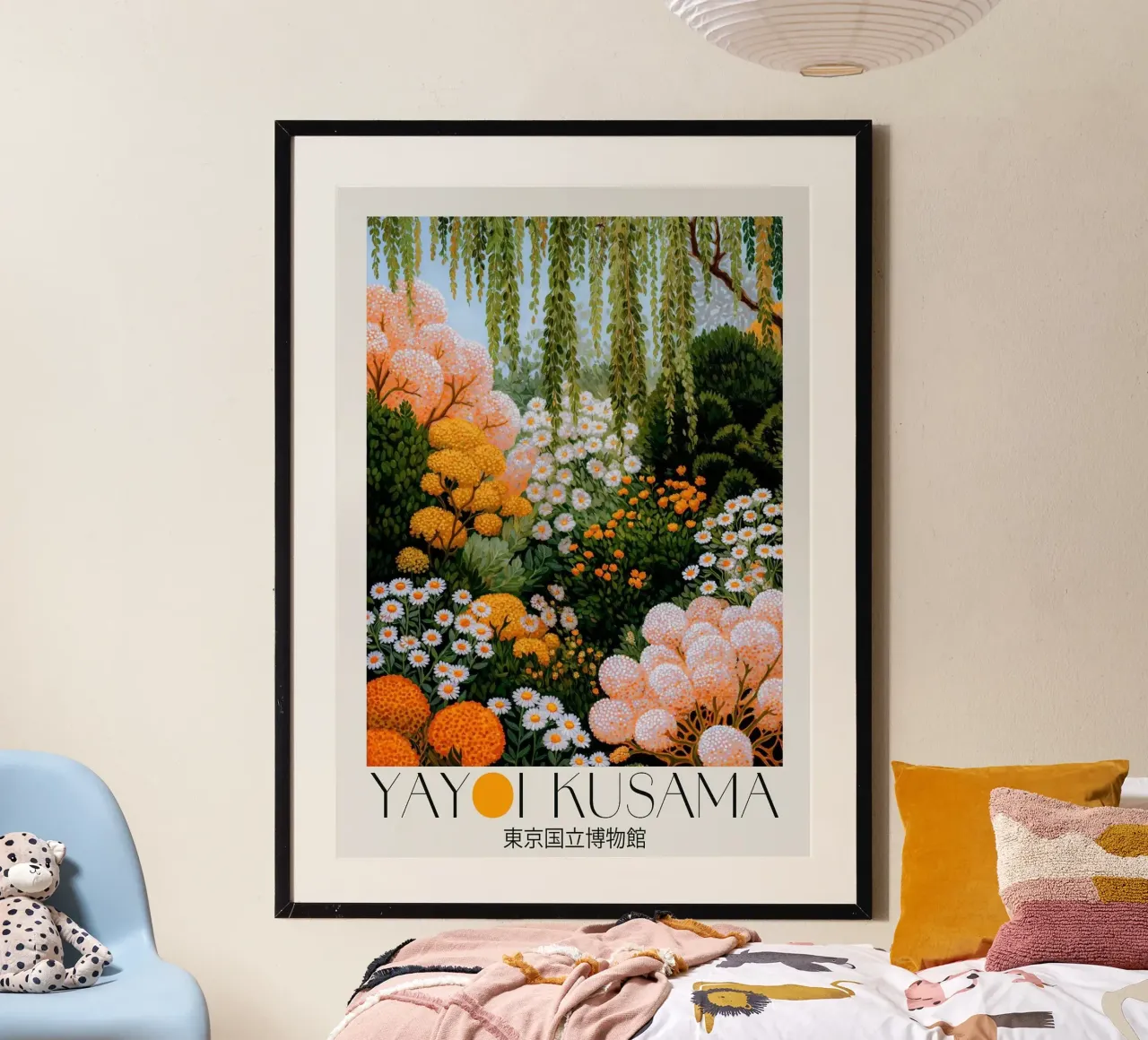 giardino di fiori poster con telaio in legno da Luke Yaeger