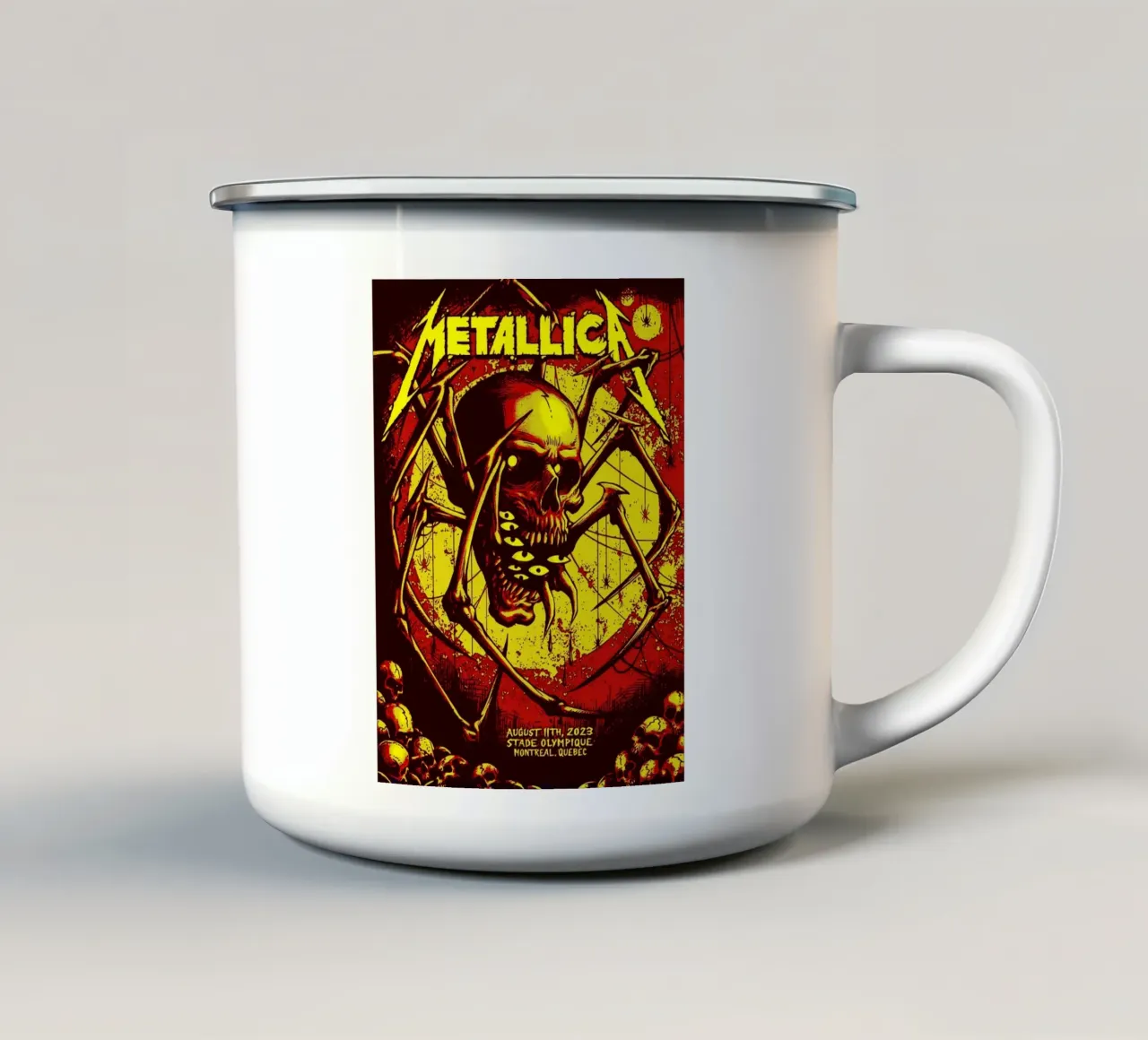 metallica band art tazza in smalto da vanhesling