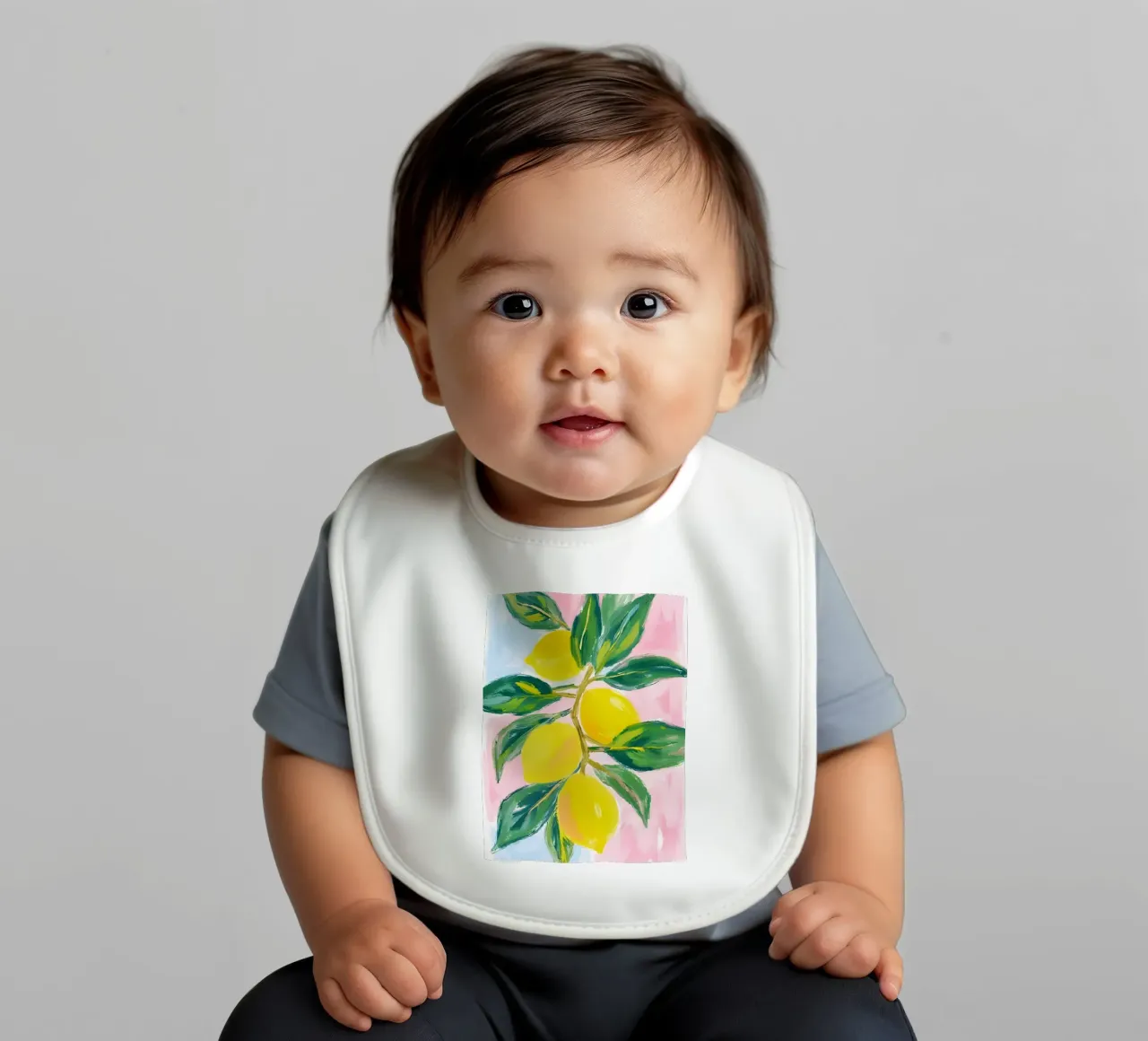 Lemon tree baby bib by Ohkimiko