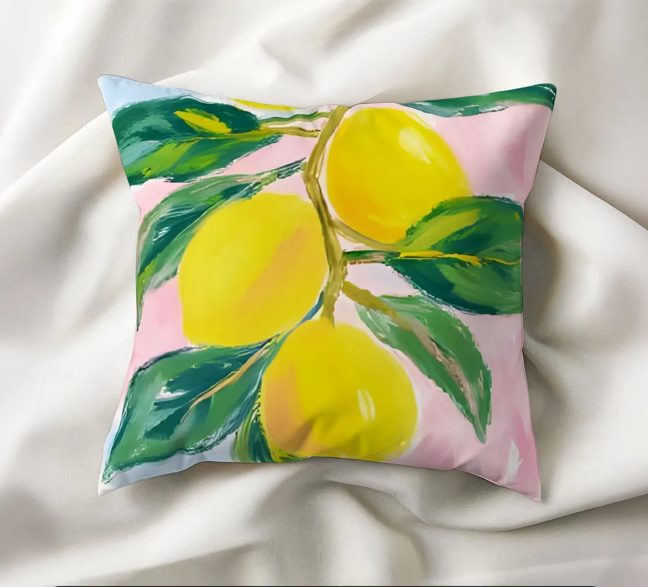 Lemon tree decorative cushion by Ohkimiko