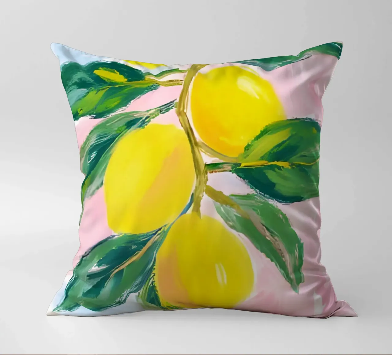 Lemon tree decorative cushion by Ohkimiko