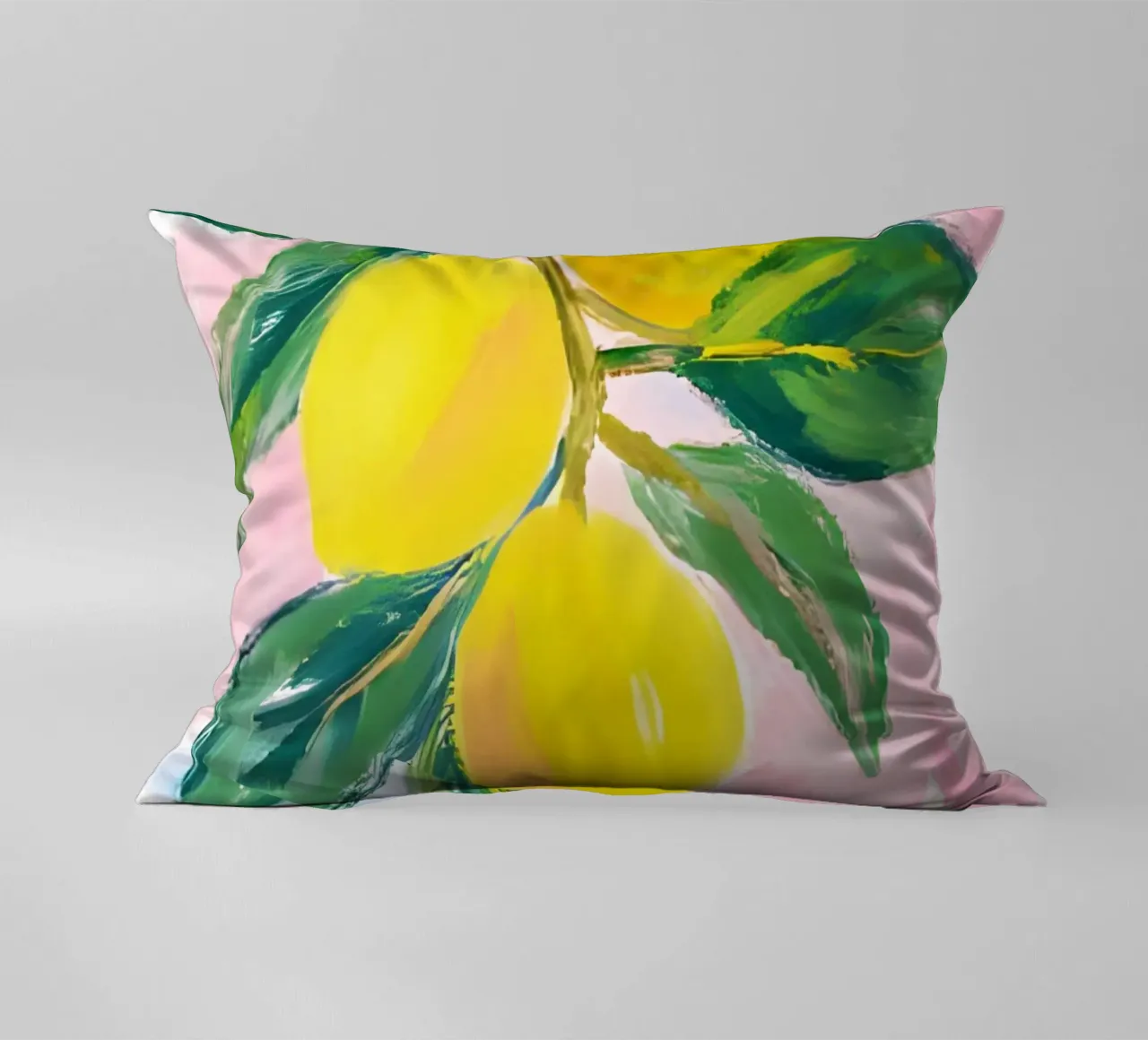 Lemon tree decorative cushion by Ohkimiko