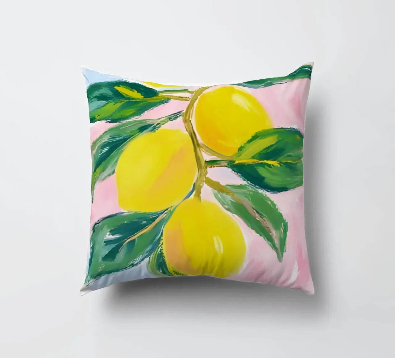 Lemon tree decorative cushion by Ohkimiko