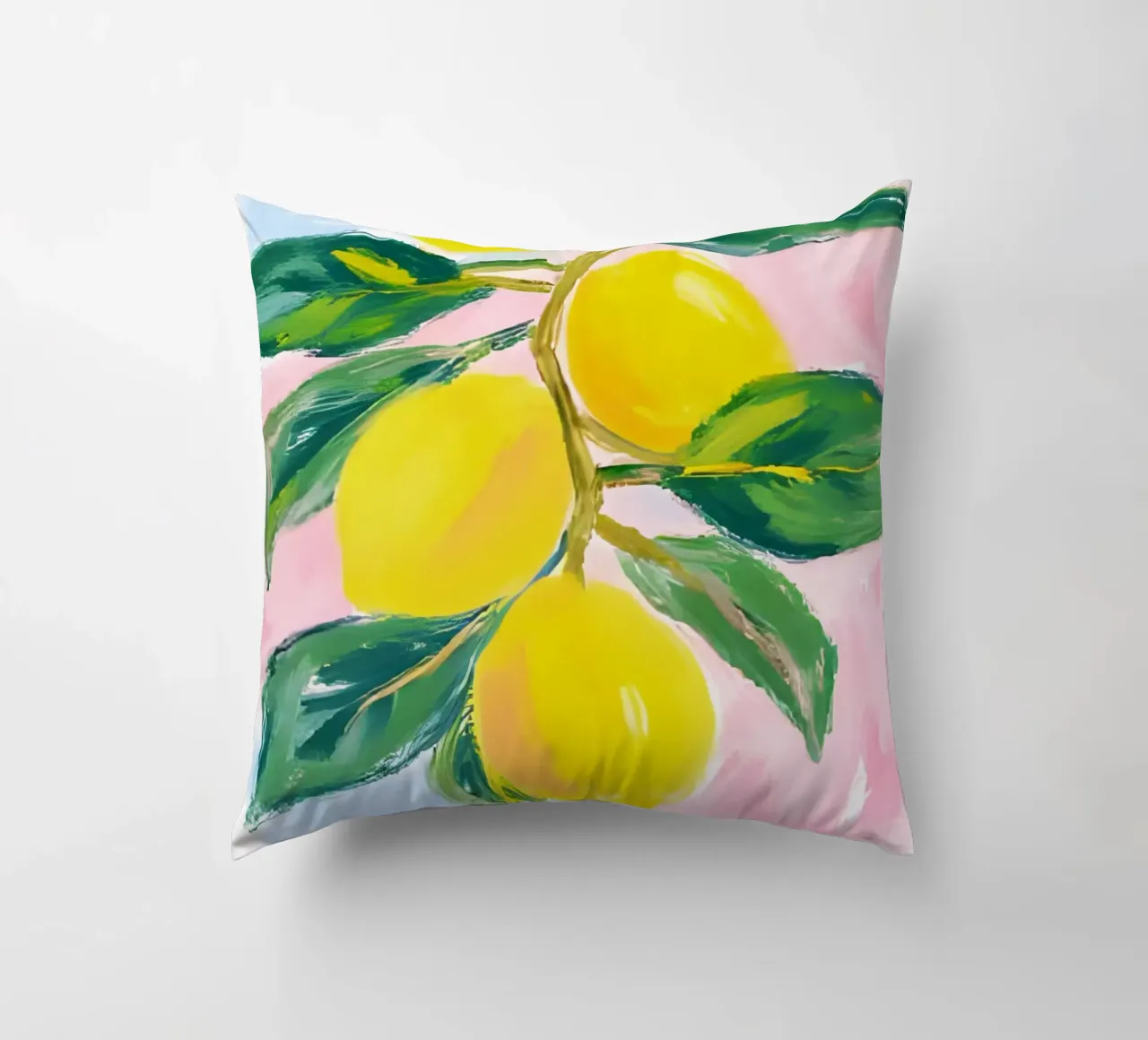 Lemon tree decorative cushion by Ohkimiko