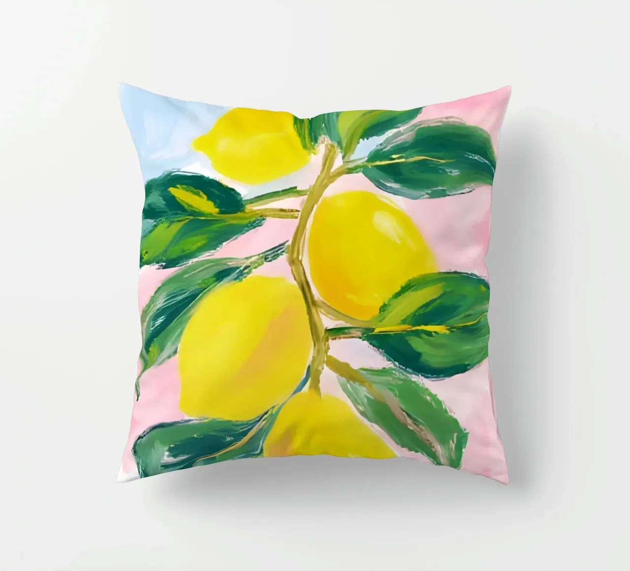 Lemon tree decorative cushion by Ohkimiko