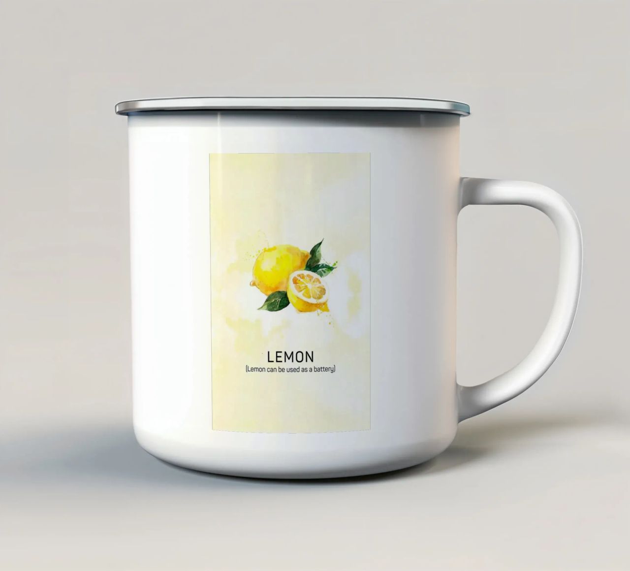 sliced lemon enamel mug by Luke Yaeger