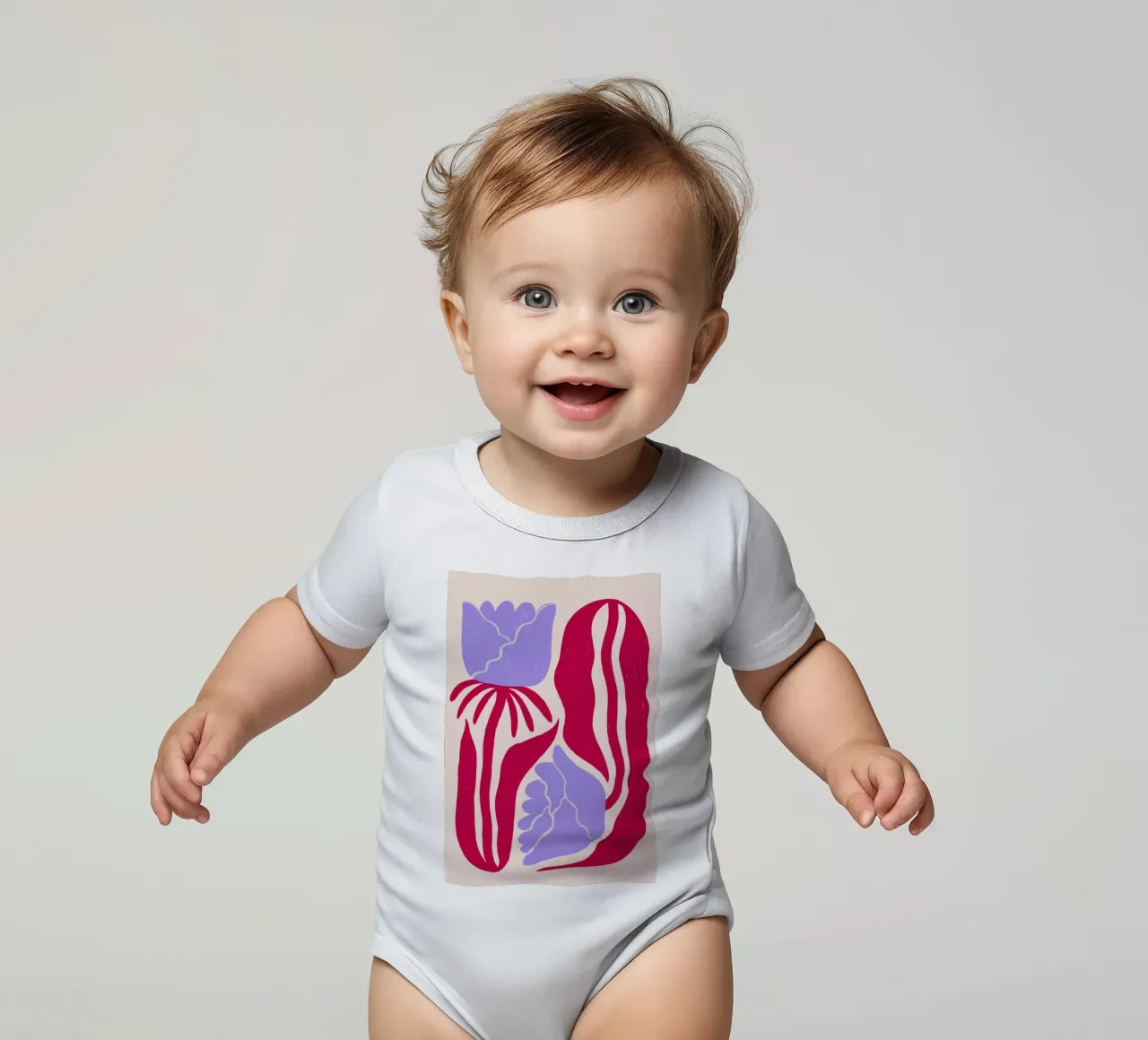 Carnation Combination Viva Magenta body neonato maniche corte da Studio One