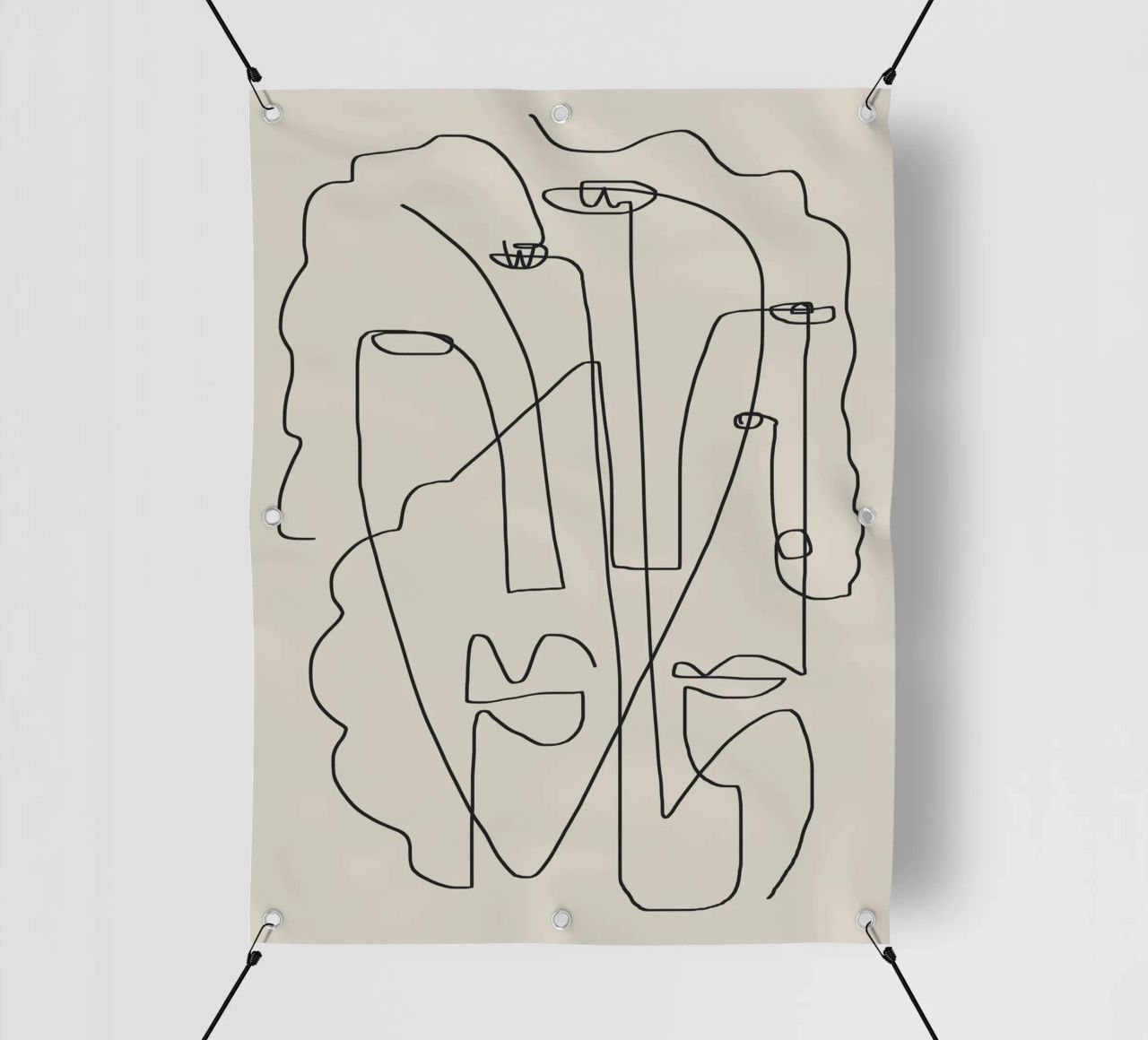 Facce line art 2 telo in pvc da Little Dean
