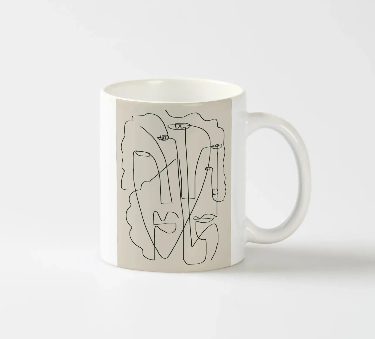 Facce line art 2 tazza in ceramica da Little Dean