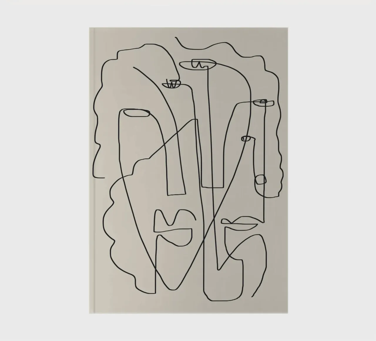 Line art faces 2 notebook by Little Dean