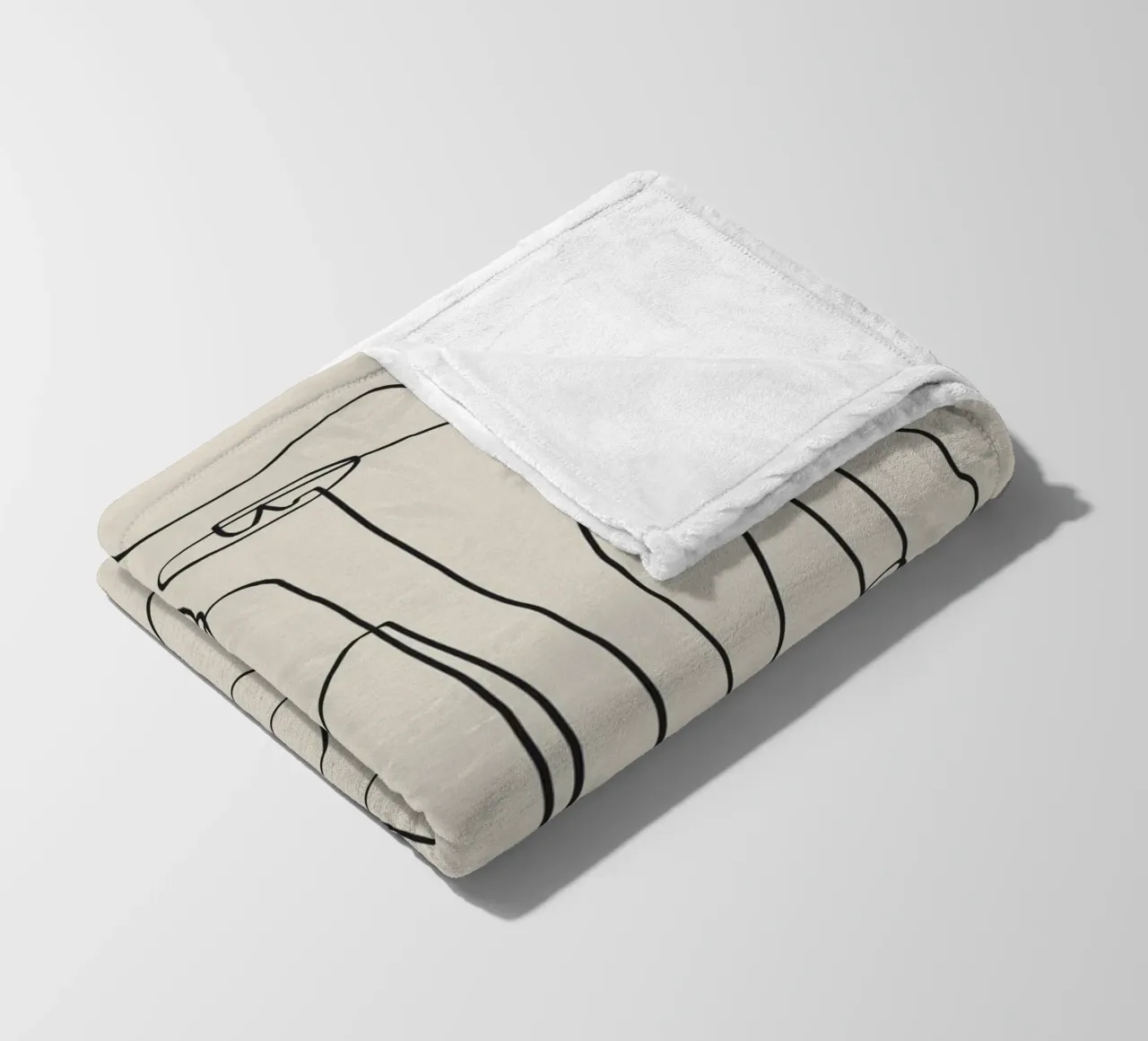 Facce line art 2 coperta in pile da Little Dean