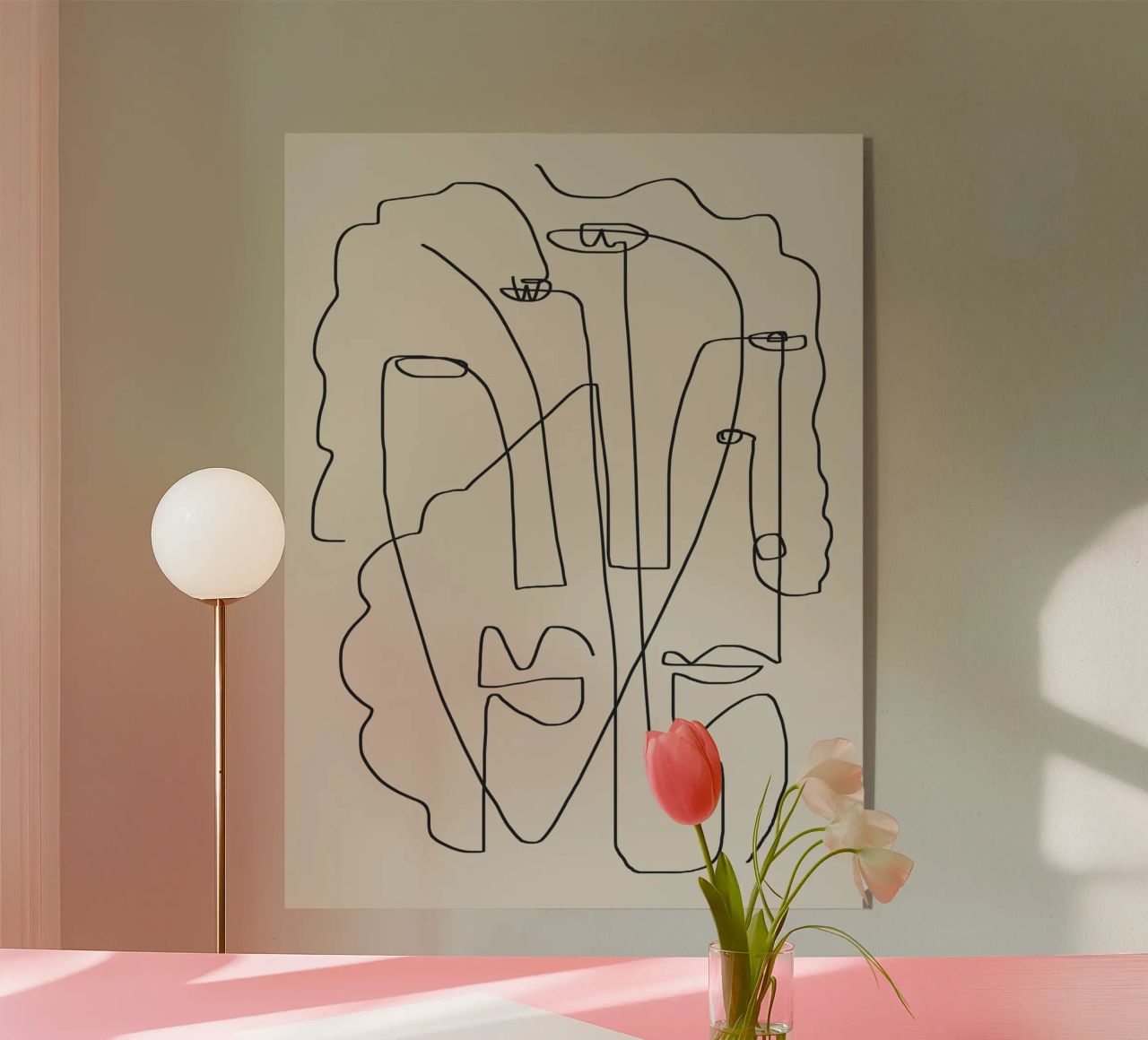 Facce line art 2 plexiglass da Little Dean