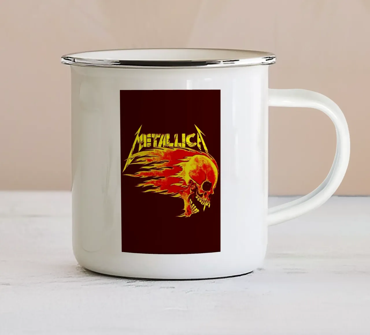 metallica band art tazza in smalto da vanhesling