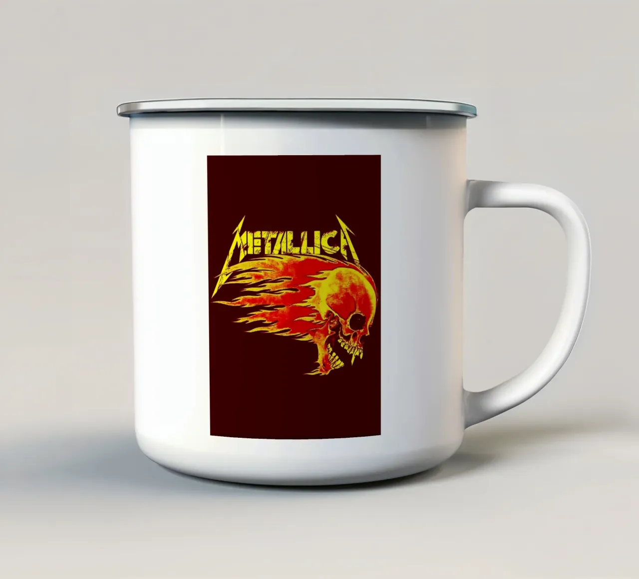 metallica band art tazza in smalto da vanhesling