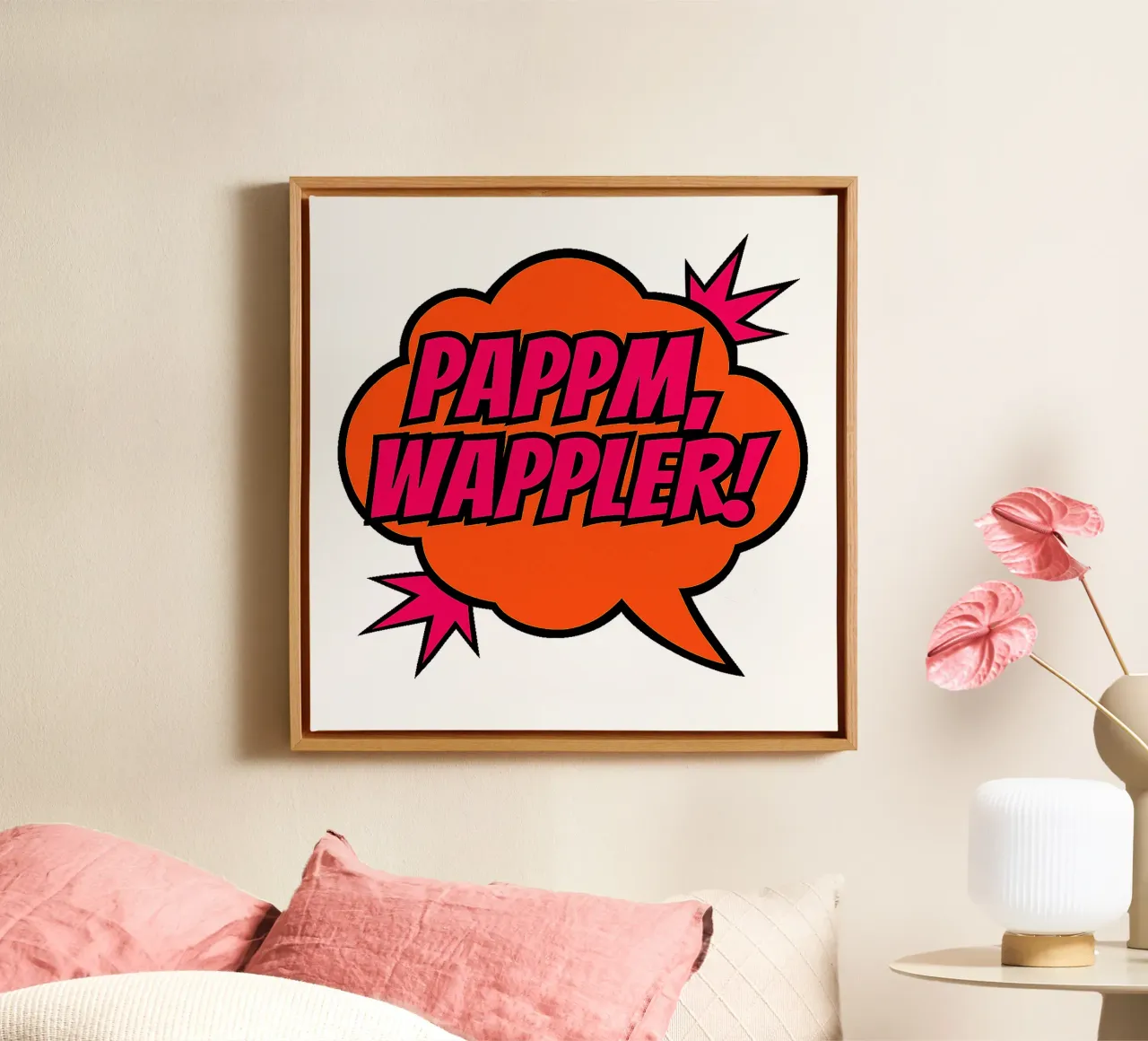 PAPPM, WAPPLER! canvas met Baklijst van Vintage Van Gogh