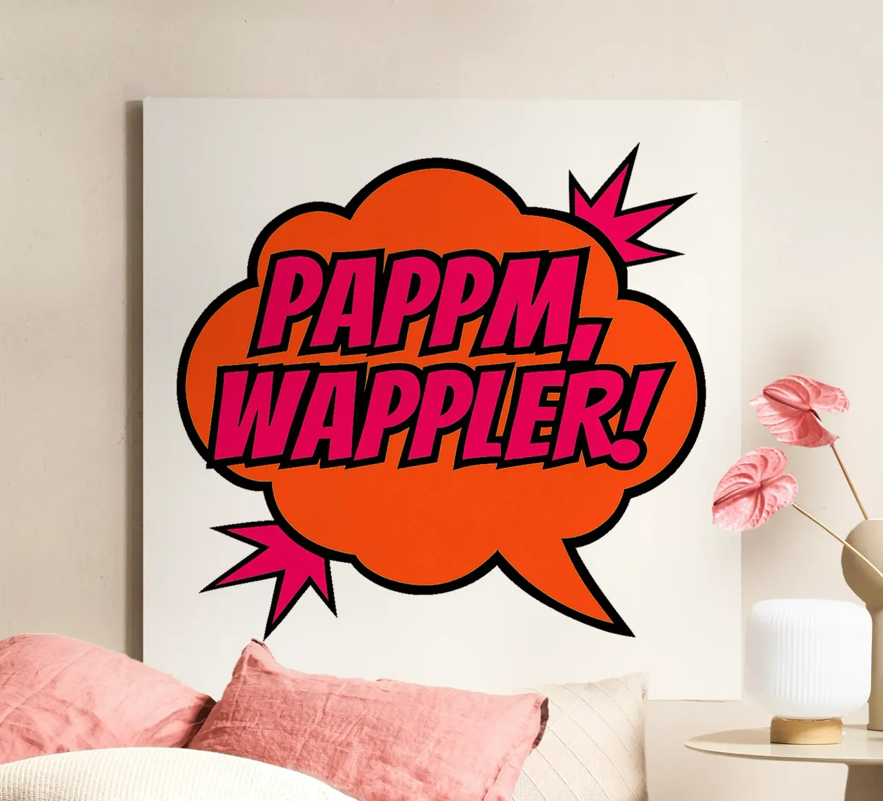 PAPPM, WAPPLER! canvas met Baklijst van Vintage Van Gogh