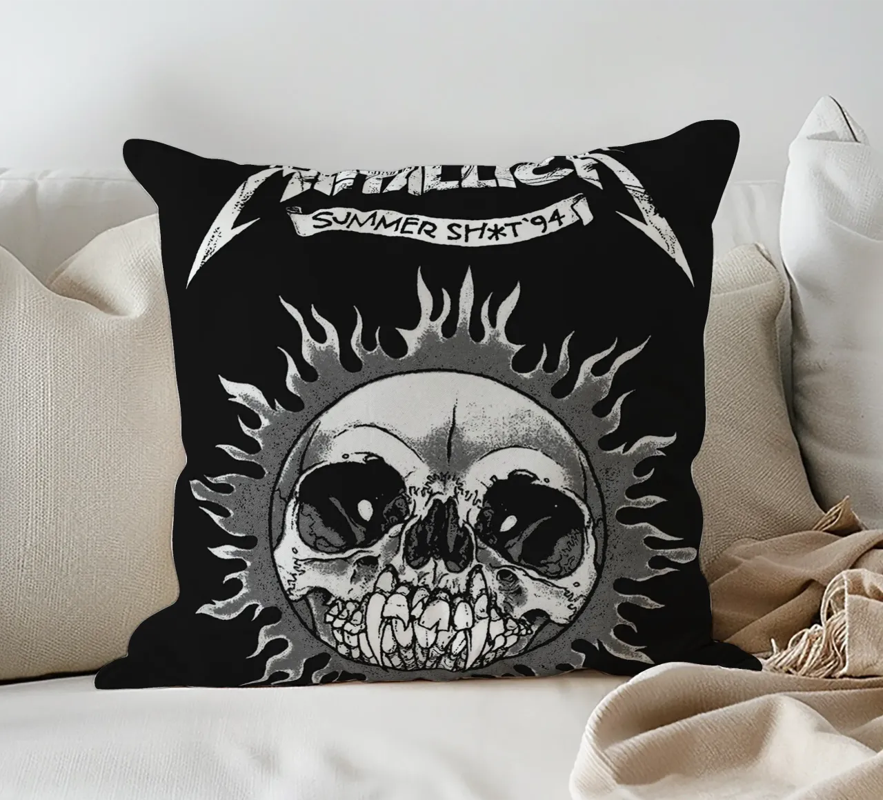metallica band art decorative cushion by vanhesling
