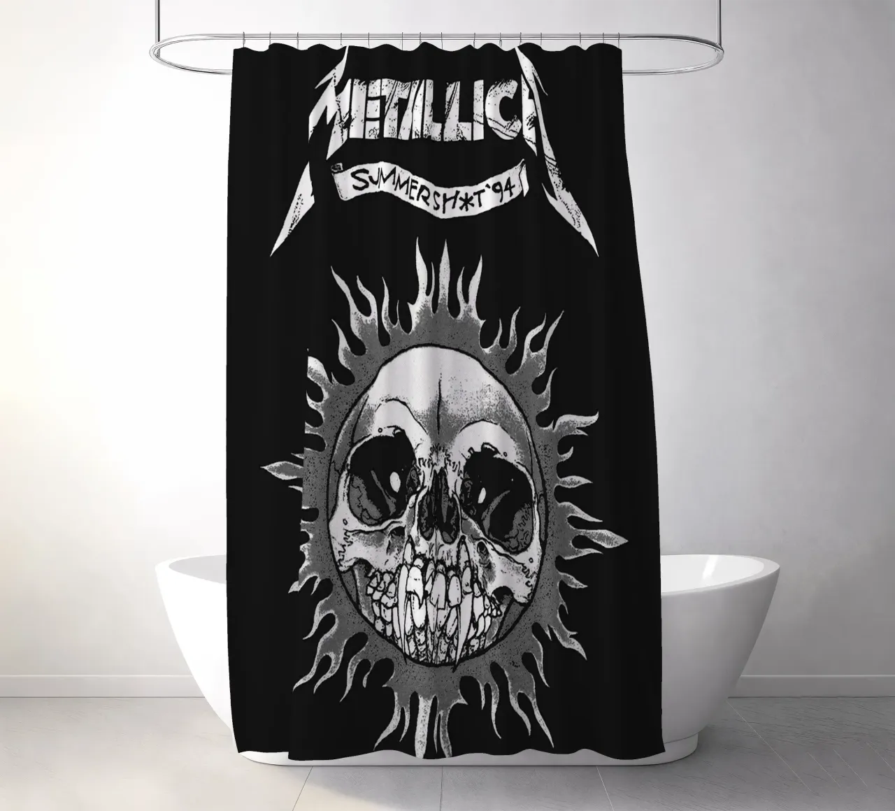 metallica band art cortina de baño de vanhesling