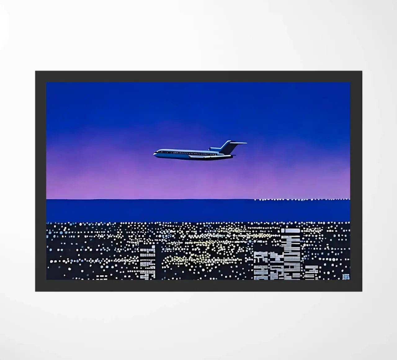 Hiroshi Nagai - Aereo sulla città notturna zerbino da Giox Store Legendary